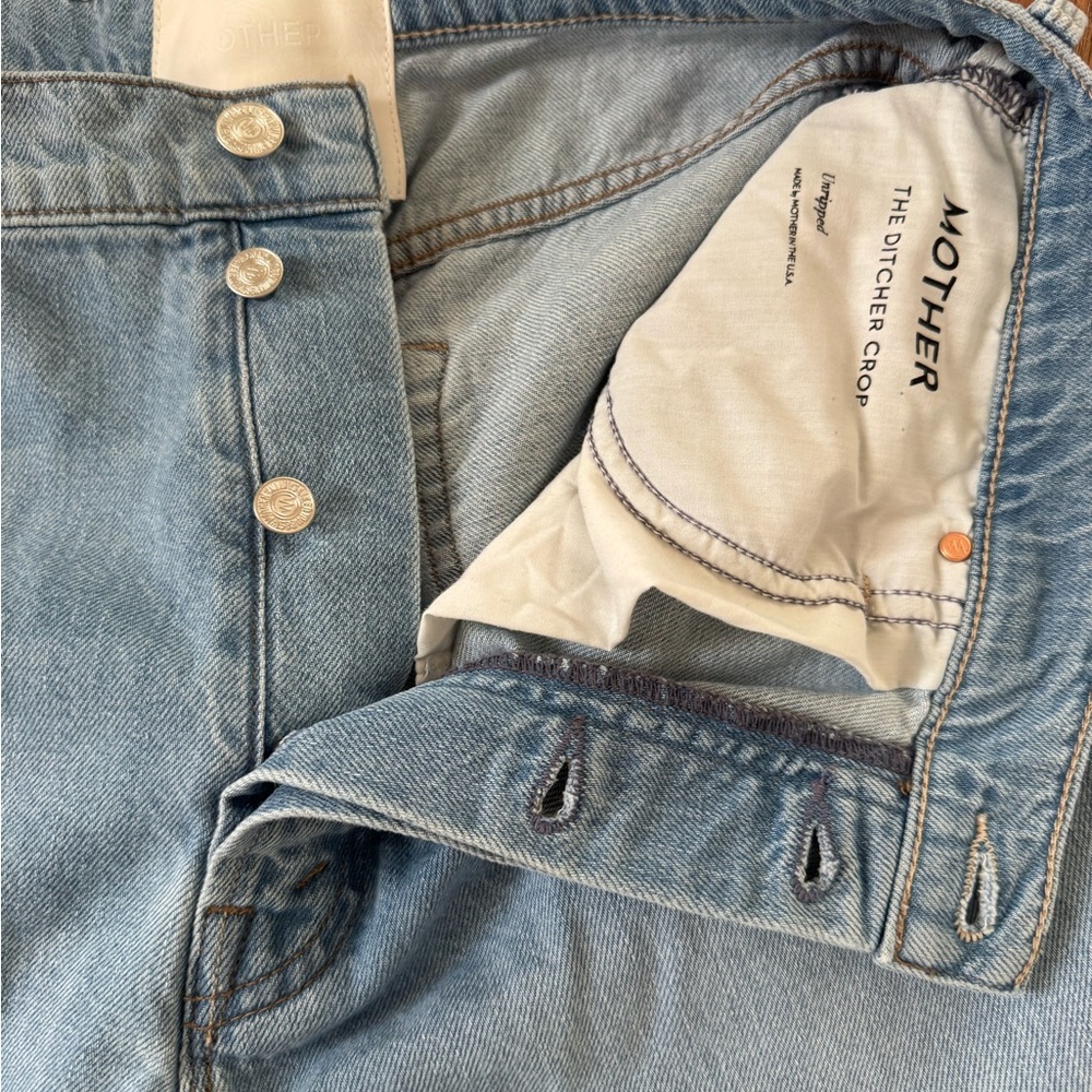 MOTHER “the ditcher crop” jeans button fly size 30 - Picture 4 of 5